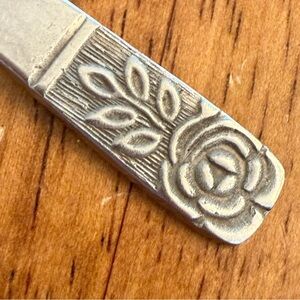 Vintage St. Regis Stainless Flatware Dinner Spoon Rose Leaves Floral Cottage